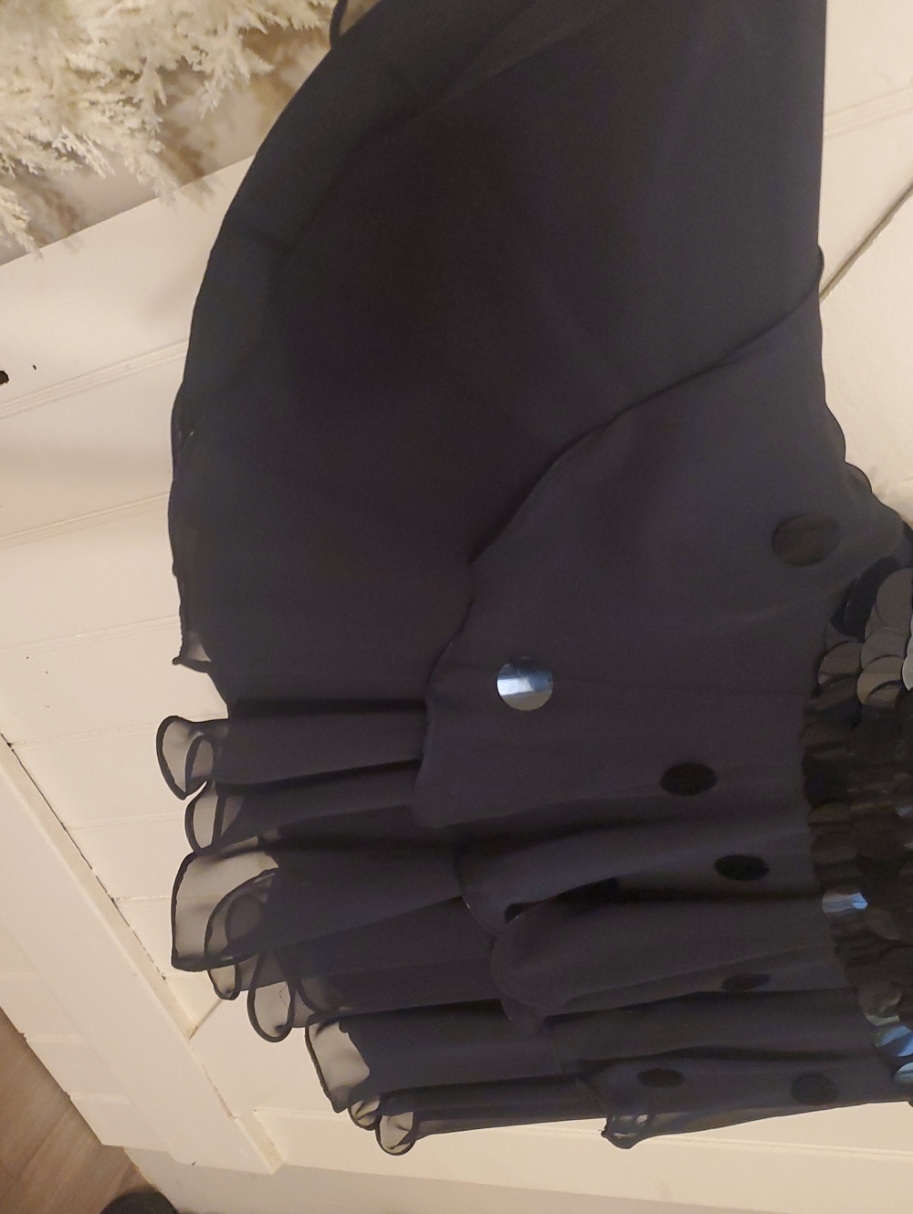Black Sequin Tiered Evening Dress - Picture 4 of 10